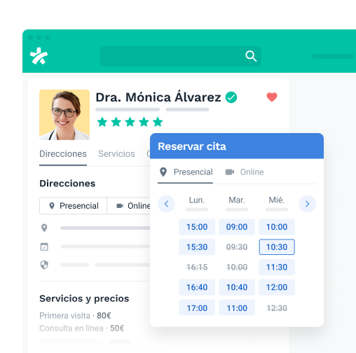 screenshot of Doctoralia for Specialists